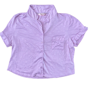 Juicy Couture Light Purple Button Down Sleepwear Shirt Size XL Vintage